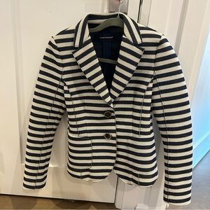 Luisa Cerano Blue & White Striped Blazer - size 4
